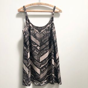 CAbi Black and Cream Lace-Patterned Camisole